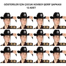 Nessi World Kovboy Şerif Şapkası Siyah 12 Adet - Kostüm, Parti ve Gösteri Şapkası
