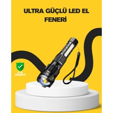 Epilons Güçlü LED El Feneri Şarj Edilebilir Çok Modlu