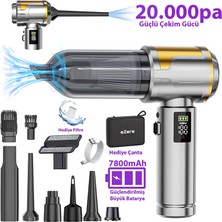 Ezere Nanovac 20000PA Güçlü Portatif Vakumlu Kablosuz Üflemeli Mini Araç Süpürgesi