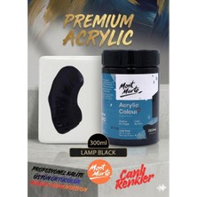 MONT MARTE Profesyonel Lamb Black 300ML Canlı Renk Solmayan Akrilik Boya Yüksek Pigment Üstün Örtücü Premium Seri
