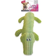 Bezos Peluş Timsah Köpek Oyuncağı Yeşil 32X17X9 cm