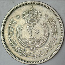 Banknoting Ürdün 20 Fils 1949.