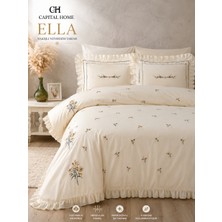 Capital Home Nakışlı Fırfırlı Nevresim Takımı Çift Kişilik