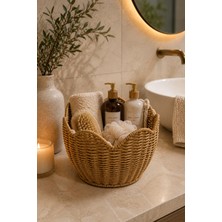 Yzhome Yuvarlak Hasır Papatya Model Sepet Organizer Düzenleyici Ekmeklik 21*15CM