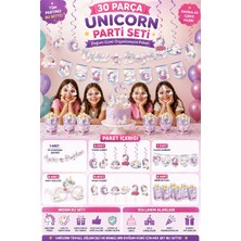 Bkmc Party Unicorn Parti Seti 30 Parça | Unicorn Doğum Günü Süsleri ve Parti Malzemeleri | Kız Çocuk Doğum Günü Konsepti