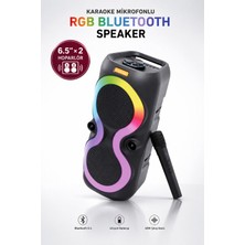 Kensa Taşınabilir Mikrofonlu 40W LED Işıklı Bluetooth Hoparlör Seti