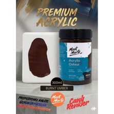 MONT MARTE Profesyonel Burnt Umber 300ML Canlı Renk Solmayan Akrilik Boya Yüksek Pigment Üstün Örtücü Premium Seri