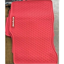 EP Garaj Otomotiv Honda Cıvıc Ies 1996-2001 Uyumlu Kırmızı Jdm Kauçuk Paspas Takımı (Ithal Ürün)