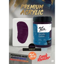 MONT MARTE Profesyonel Violet 300ML Canlı Renk Solmayan Akrilik Boya Yüksek Pigment Üstün Örtücü Premium Seri