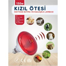 Epilons 150W Kızılötesi (Infrared) Isıtıcılı Hayvan Isıtma ve Kuluçka Lambası (Kırmızı Işık) E27 (Kalın Duy)