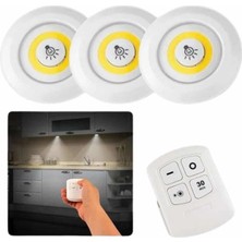 Epilons Dolap Işığı Mutfak Rafı Işığı Uzaktan Kumandalı 3 Lü Spot LED Lamba