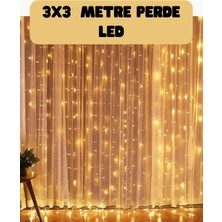 Epilons 3x3 Metre Perde LED Işık Sıcak  Şelale Tasarım Dekoratif Aydınlatma