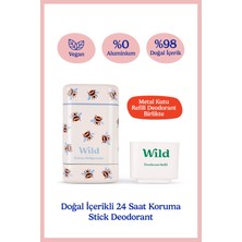 Wild %98 Natural Stick Deodorant Kutu + Refill Paketi - Honey Bee + Honey & Cactus Flower 40 G