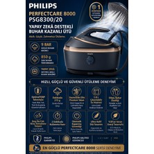 Philips Perfectcare 8000 Series Buhar Kazanlı Ütü – Yapay Zekâ Destekli Akıllı Buhar, 9 Bar Basınç, 850 G Şok Buhar, Optimaltemp Yanık Koruması, Steamglide Elite Taban, Hızlı ve Güvenli Ütüleme