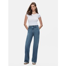 Little Big Ltb Vıonne Hıgh Lorwen Geniş Paça Yüksek Bel Light Indigo Jean Pantolon
