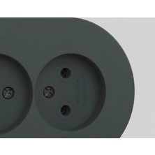 Eco Lounge Antrasit Ikili Sıva Üstü Topraklı Priz - Modern ve Dayanıklı Elektrik Çözümü