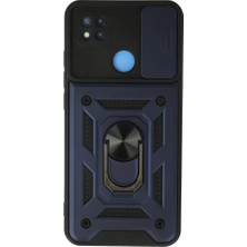 AKM Newface Xiaomi Redmi 9c Kılıf Pars Lens Yüzüklü Silikon - Lacivert