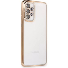 AKM Newface Samsung Galaxy A73 5g Kılıf Razer Lensli Silikon - Gold
