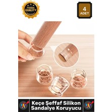 Wintoup #sandalye Parke Koruyucu Sessiz Esnek Kaydırmaz Keçe Şeffaf Silikon Sandalye Ayak Koruyucu 4'lü Set