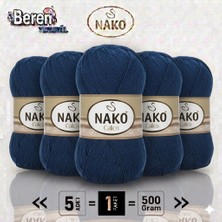 Nako Calico- 148 Lacivert- 5'li Paket - 100GR/240M - El Örgü Ipi - Amigurimi-Hırka- Kazak- Şal-Bebek Ipi