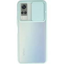 AKM Newface Vivo Y53S Kılıf Palm Buzlu Kamera Sürgülü Silikon - Turkuaz