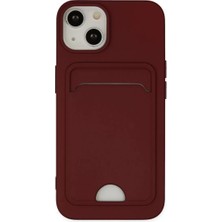 AKM Newface Apple iPhone 14 Plus Kılıf Kelvin Kartvizitli Silikon - Bordo