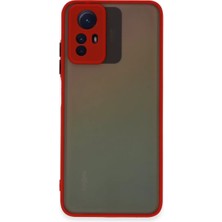 AKM Newface Xiaomi Redmi Note 12S Kılıf Montreal Silikon Kapak - Kırmızı