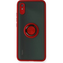 AKM Newface Xiaomi Redmi 9A Kılıf Montreal Yüzüklü Silikon Kapak - Kırmızı