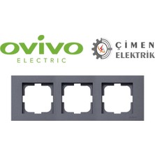 Eco Lounge Füme Üçlü Çerçeve - Priz ve Anahtar Için Uyumlu Çerçeve