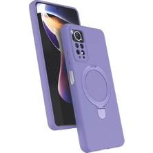 AKM Newface Xiaomi Redmi Note 12 Pro 4g Regal Magsafe Standlı Kapak - Lila