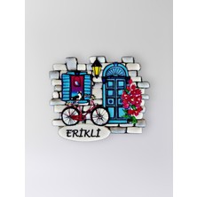 Mundy Erikli Polyester Kabartmalı Magnet  7x6,5 cm Şehir Magneti Dekoratif Hediyelik Buzdolabı Süsü (KOD:1277)