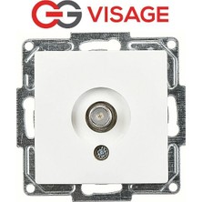 Eco Lounge Visage Beyaz Tv Priz Sonlu F Konnektörlü Çerçevesiz - Priz ve Anahtar Için Uyumlu Çerçeve