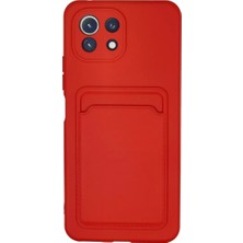 AKM Newface Xiaomi Mi 11 Lite Kılıf Kelvin Kartvizitli Silikon - Kırmızı
