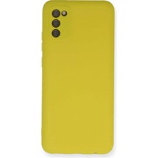 AKM Newface Samsung Galaxy A03S Kılıf Nano Içi Kadife Silikon - Sarı
