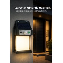 Eco Lounge Güneş Enerjili Sensörlü Solar Aplik Dış Mekan Kapı Bahçe Teras Duvar Aydınlatma