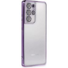 AKM Newface Samsung Galaxy S21 Ultra Kılıf Razer Lensli Silikon - Mor
