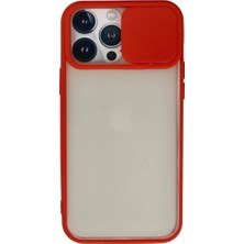 AKM Newface Apple iPhone 13 Pro Max Kılıf Palm Buzlu Kamera Sürgülü Silikon - Kırmızı