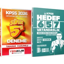 Yediiklim Yayınları Hedef 657 Vatandaşlık 18 Deneme - 2026 Kpss Ortaöğretim-Önlisans Çözümlü Süper 5 Deneme