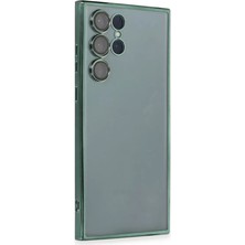AKM Newface Samsung Galaxy S22 Ultra Kılıf Razer Lensli Silikon - Yeşil