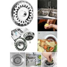 Larskas Çöpmak Paslanmaz Çelik Sifon Süzgeci 8 cm Lavabo Evye Süzgeci Lavabo Gider Süzgeci