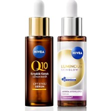 Larskas Nivea LUMINOUS630 Skin Glow Anında Aydınlatıcı Cilt Bakım Serumu 30ML ve Q10 Kırışıklık Karşıtı Serum 30ML