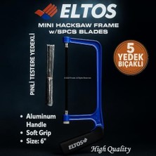 Larskas Pimli Testere Seti, 5 Yedek Bıçaklı,15 cm Bıçak Uzunluğu, Alüminyum Gövde, Yumuşak Kavrama, Ergonomik, Mini Kıl Testere, Hobi El Aleti, Hassas Kesim, Dayanıklı, Yüksek Kaliteli, El Testeresi