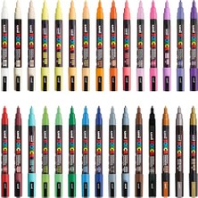 Larskas Uni Posca Markör Kalem 3m Set 0.9-1.3 mm Keçe Uçlu (30'lu Set)