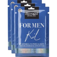 Larskas Dermokil For Men Siyah Nokta ve Sivilcelere Karşı Yüz Maskesi 15 ml x 3 Adet