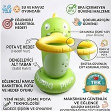 Larskas Maytoyseğlenceli Şişme Dinozor Havuz Basketbol Potası Koordinasyon Geliştirici Çocuk Su Oyuncağı
