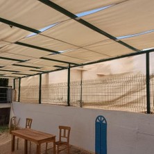 Larskas Gölgelik File - Krem Renk File - Kenarları Düz -%95 Gölgeleme ve Görüntü Engelleme - Bahçe Çit Filesi - Bahçe Gölgeliği - 4 M x 5 M