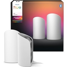 Larskas Philips Hue Flare 2'li Paket Akıllı Duvar Aydınlatma - Beyaz - Renkli Işık, Colorcast Teknolojisi, Bluetooth Uyumlu, Alexa, Apple Home ve Google Assistant ile Sesli Kontrol