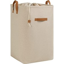Larskas Ocean Home Textile Ağzı Büzgülü Bej Renk Çamaşır Sepeti 36 x 36 x 57 cm