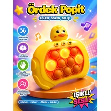 Aksoy Toys Elektronik Sevimli Ördek Pop It Hızlı Basma- Eğitici Çocuk Oyuncağı - 4 Modlu Zeka Geliştirici
