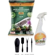 Larskas Kaktüs Sukulent 3 Lü Dikim Seti - Dikim Seti (4 Parça) - Toprak (2,5 Lt) - Besin (500 Ml)